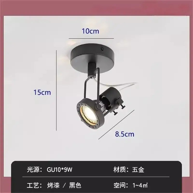 Black matte-finished decorbites led industrial wall lamp with gu10 9w led bulb and adjustable arm for bedroom use