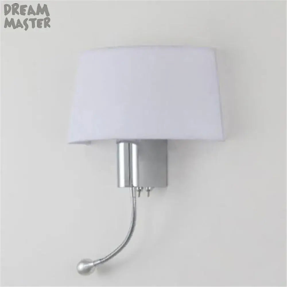 White fabric lampshade on chrome decorbites led industrial wall sconce with adjustable led industrial gooseneck light