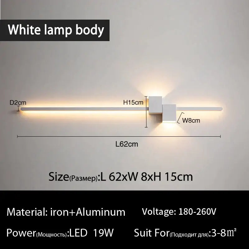 Modern white DecorBites LED interior wall lamp with sleek iron and aluminum minimalist design for wall lighting