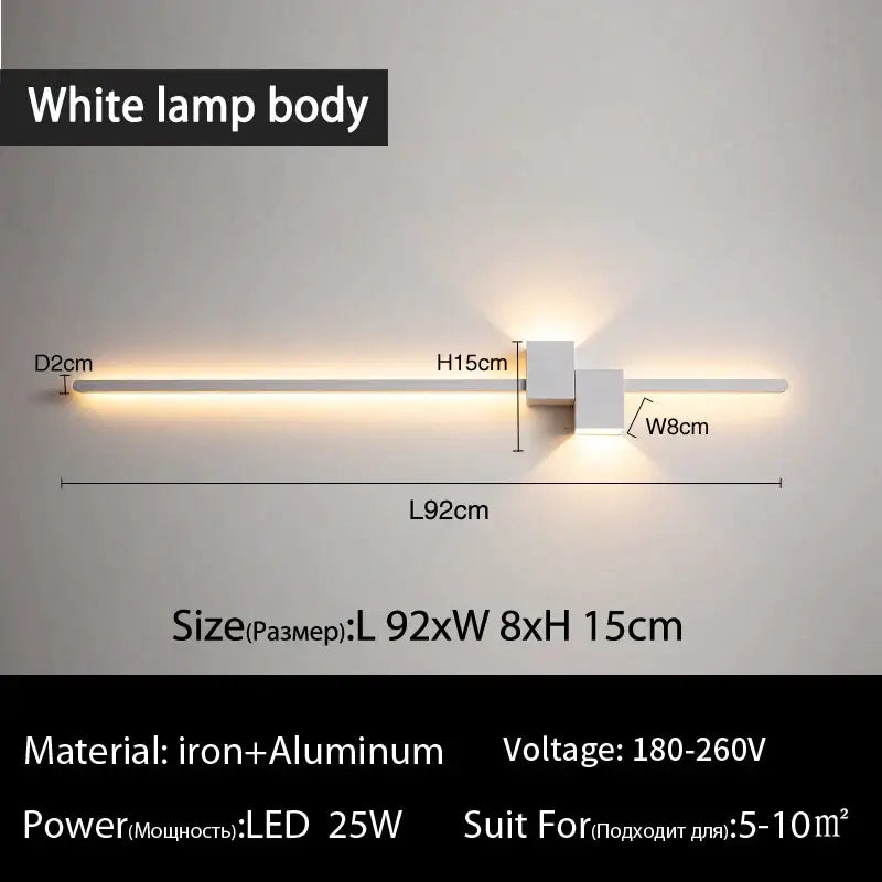 Modern white led interior wall lamp by decorbites with iron and aluminum construction for minimalist room decor