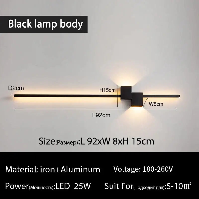 Modern black decorbites led interior wall lamp with sleek minimalist design iron and aluminum construction for room decor