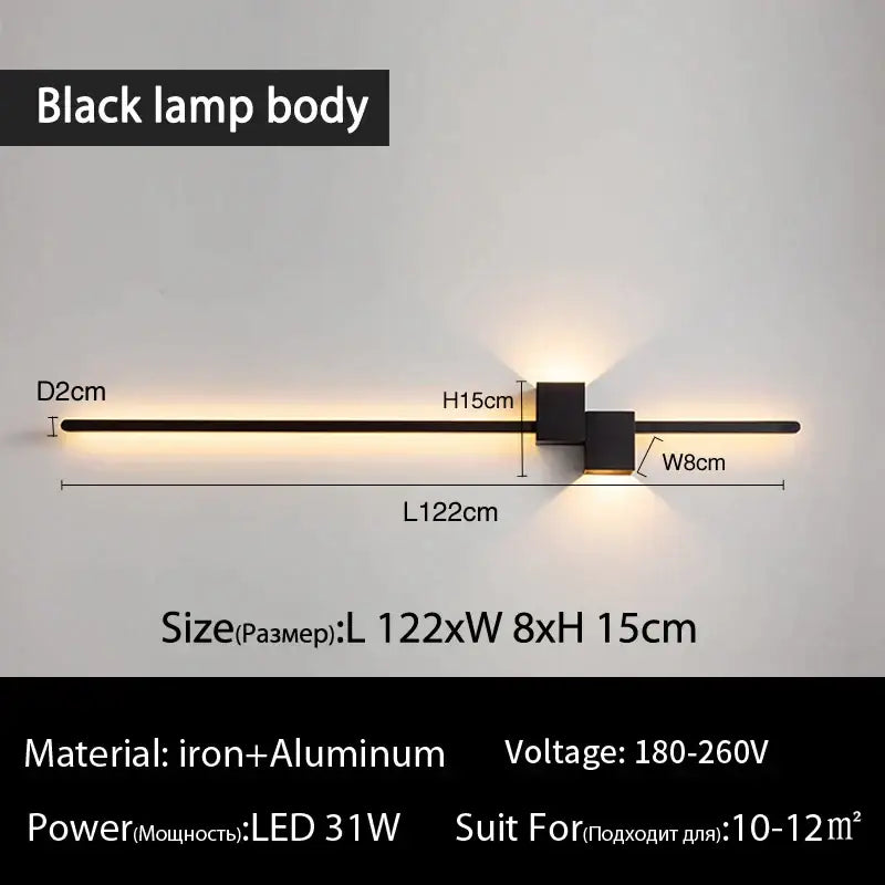 Modern black decorbites led interior wall lamp with iron and aluminum body for minimalist room lighting