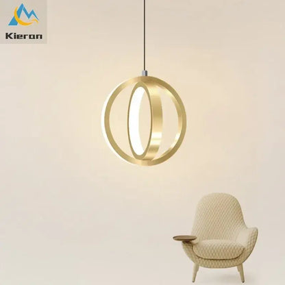 Modern black circular pendant light with illuminated inner ring decorbites led iron art small chandelier for living room