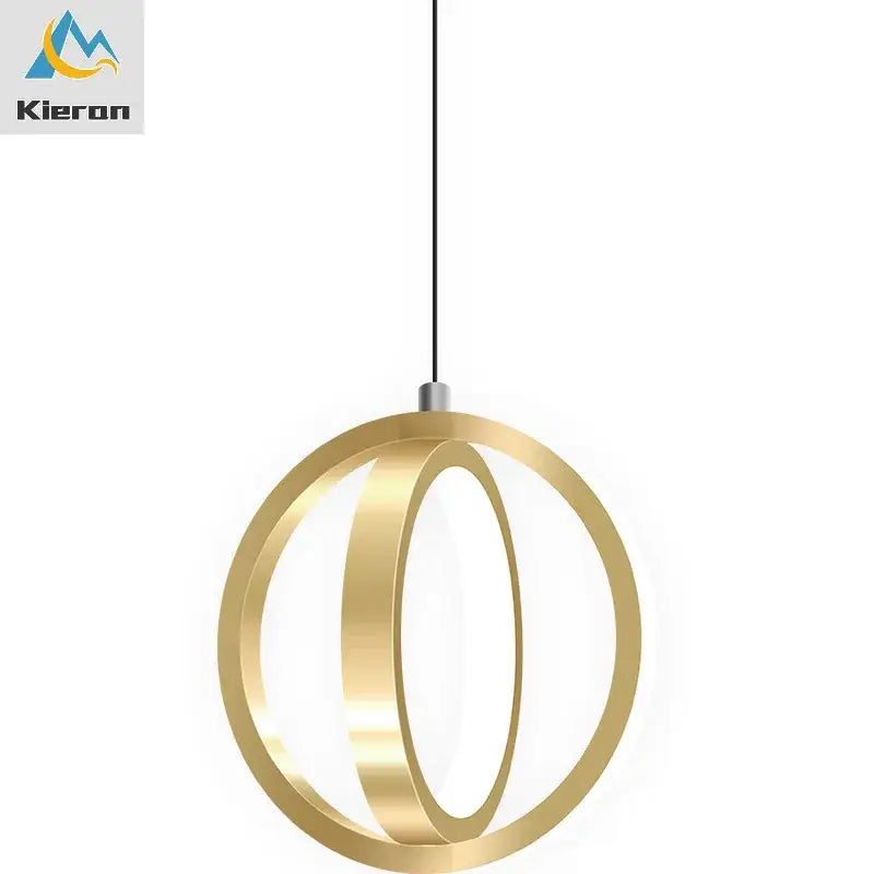 Gold-colored modern decorbites led iron art small chandelier with sleek circular design for bedroom and living room decor