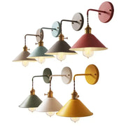 A collection of vintage-style wall lights with conical metal shades and brass fixtures by DecorBites LED iron art