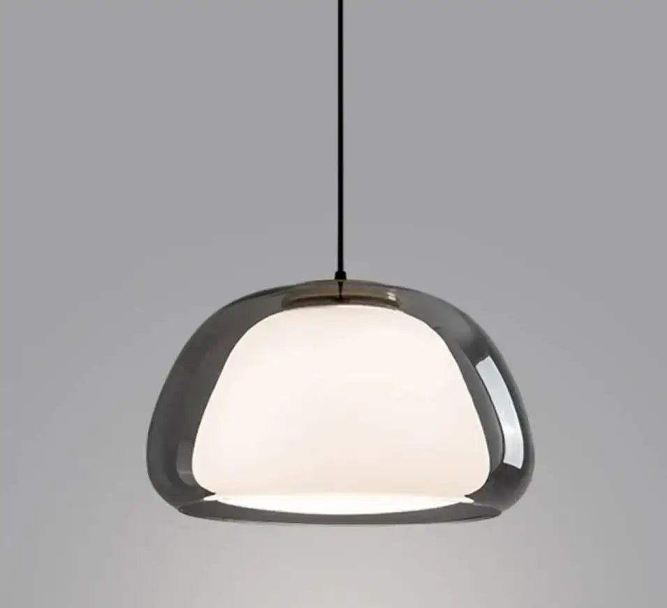 Modern pendant light with a rounded glass shade and metallic frame decorbites led jelly glass for living room and kitchen