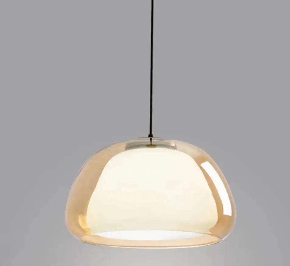 Sleek translucent gold led jelly glass pendant light by decorbites with smooth dome shape and soft glowing interior