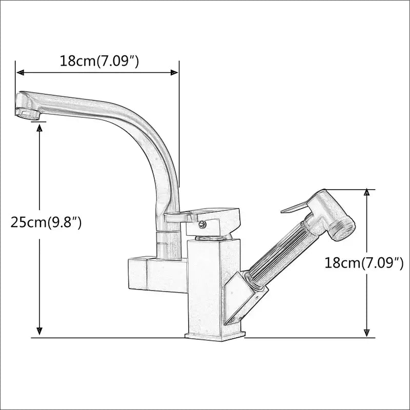 Modern chrome-finished DecorBites led kitchen faucet mixer with sleek curved spout and adjustable pull-out spray head