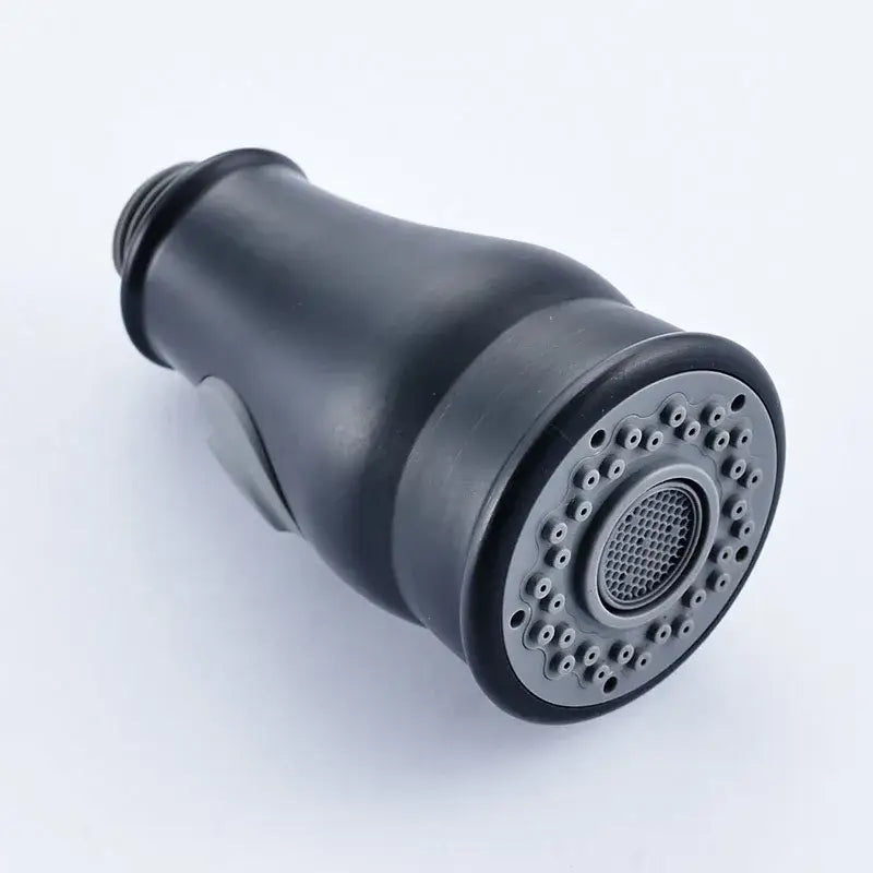 Black matte finish decorbites led kitchen faucet spray head with circular nozzle and multiple holes for adjustable flow