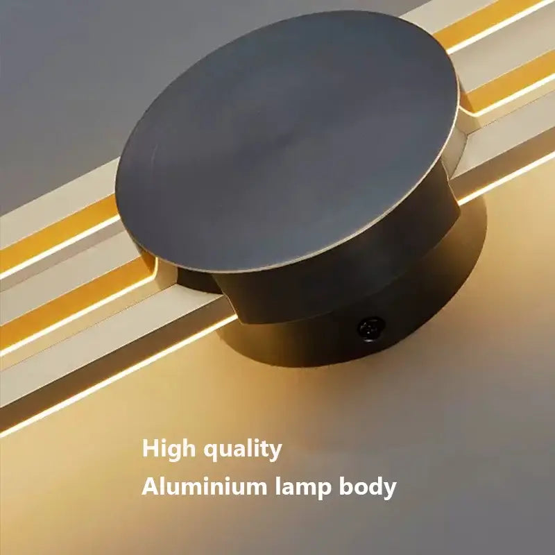 Modern black aluminum decorbites led long wall lamp with sleek circular design and integrated led lighting for living spaces