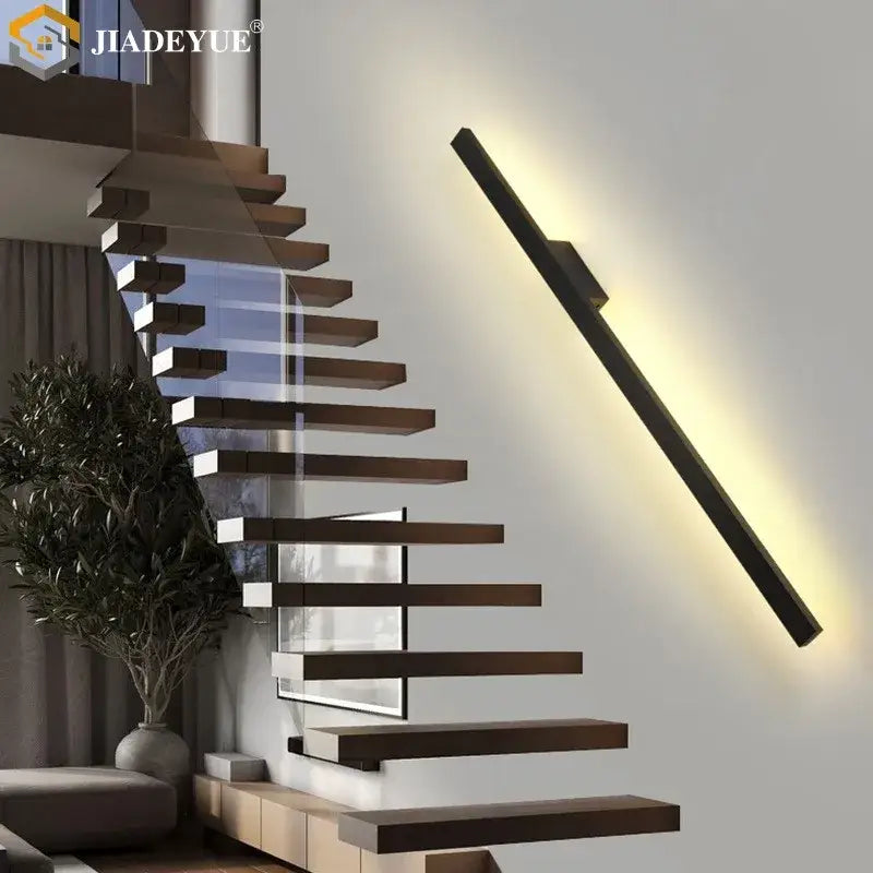 Modern black decorbites led long wall lamp with sleek rectangular design and warm ambient glow for versatile decor