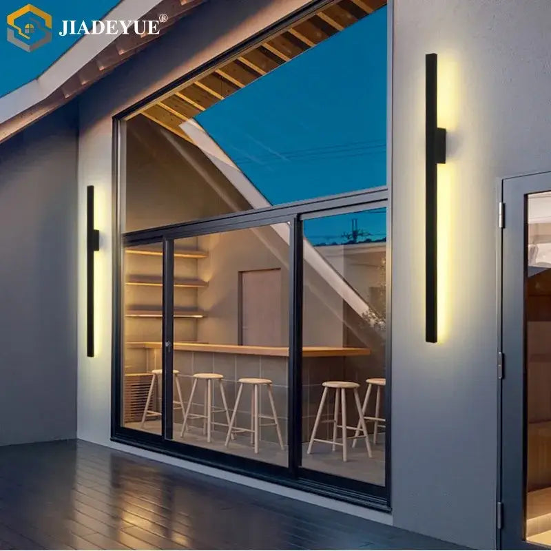 Black modern wall lamp with warm yellow light decorbites led long for living room dining corridor and bedroom decor