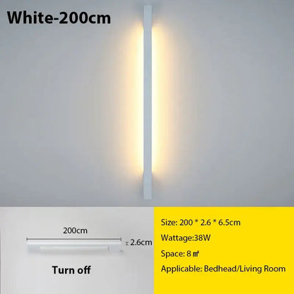 A sleek white decorbites led long wall lamp 200cm emitting warm even light for modern minimalist interior lighting