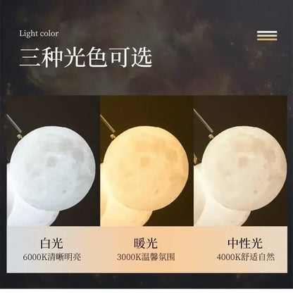 Decorbites led lunar ball ceiling chandelier moon-shaped led lamp in white, warm, or neutral light for home decor