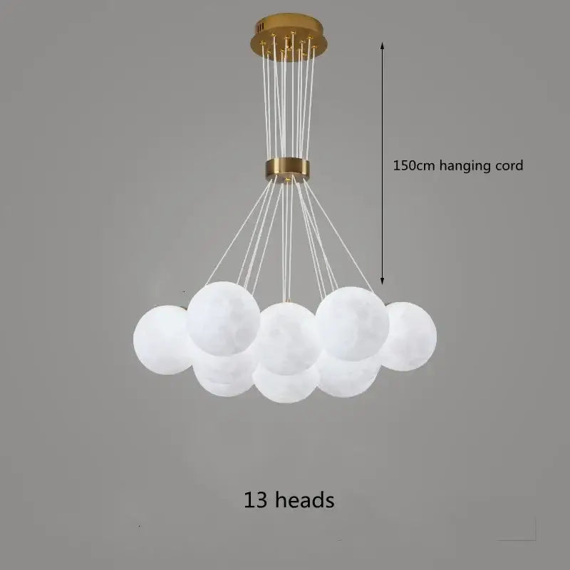 Modern cloud-shaped decorbites chandelier with 13 frosted white bulbs and gold ceiling mount for home decor