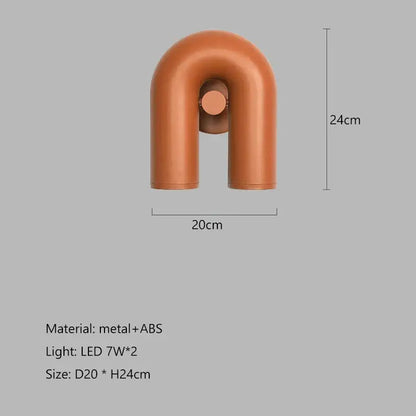Orange u-shaped pendant chandelier with sleek metal and abs finish from decorbites led macaron pendant collection