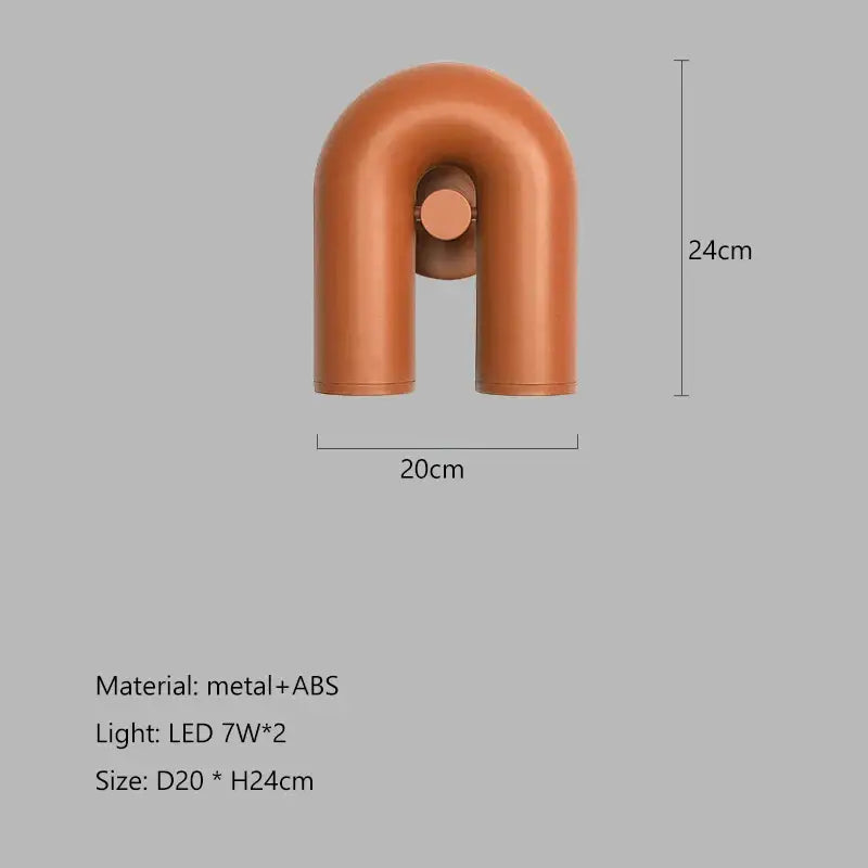 Orange u-shaped pendant chandelier with sleek metal and abs finish from decorbites led macaron pendant collection