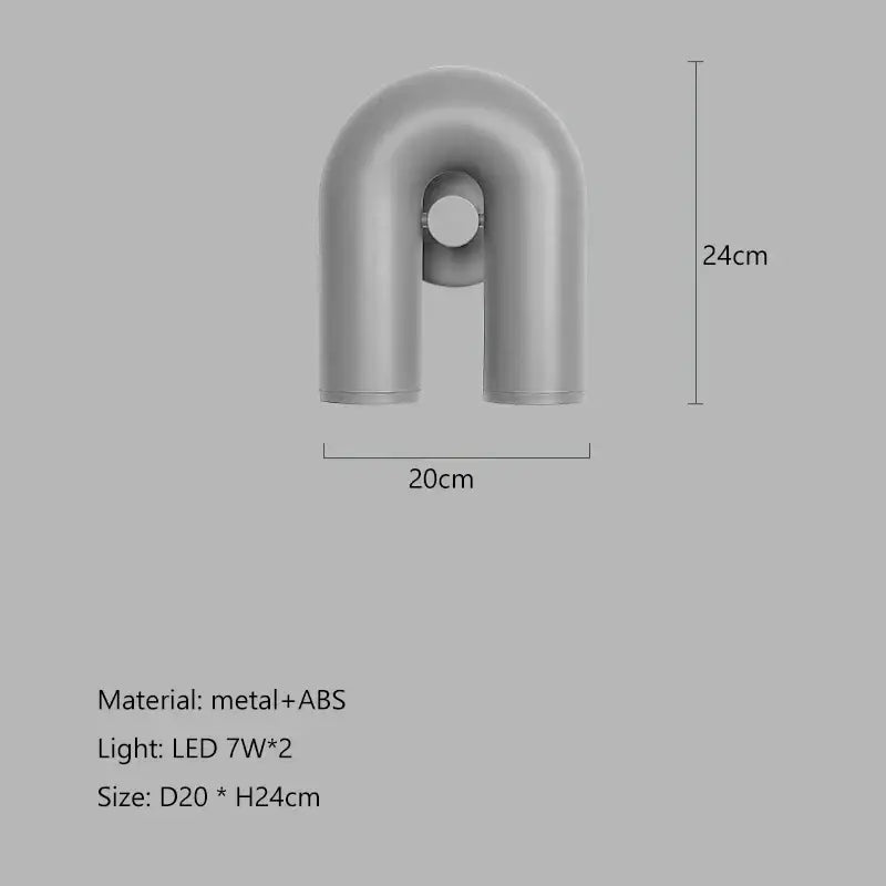 A sleek u-shaped modern pendant chandelier with metallic and abs finish decorbites led macaron pendant lamp