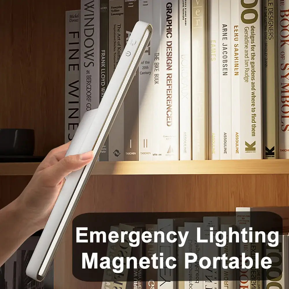 White decorbites led magnetic slim portable emergency lighting device for desk and cabinet use with stepless dimming