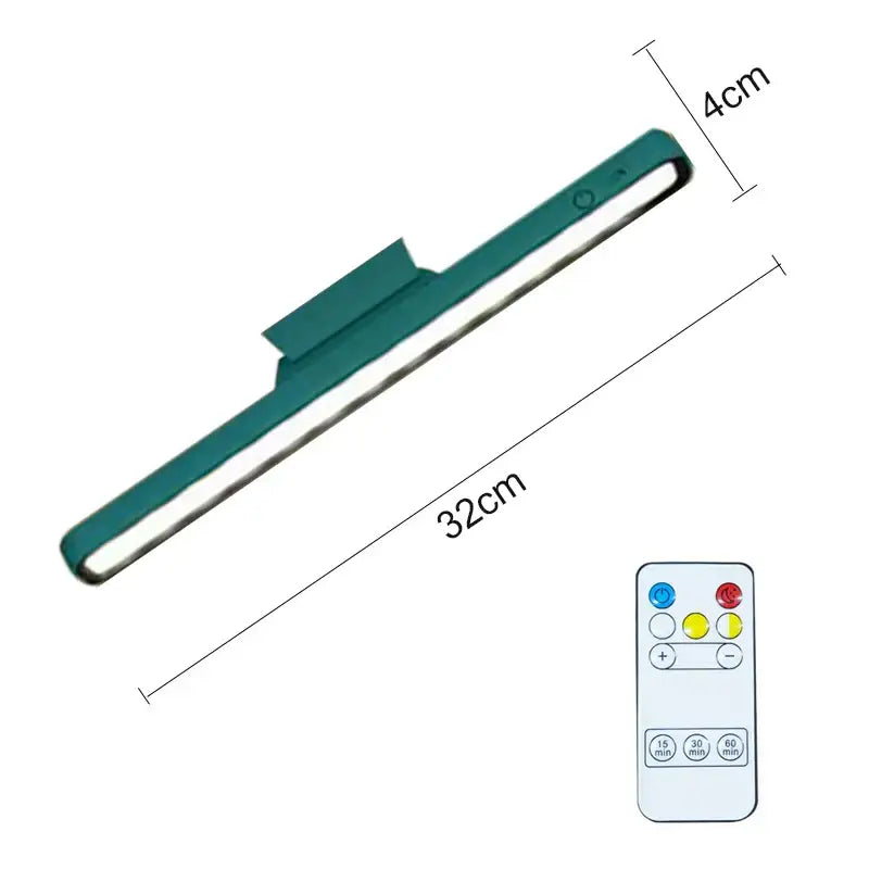 DecorBites led magnetic 32cm teal led strip light with remote for color and timer settings magnetic desk lamp accessory