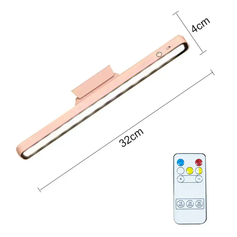 DecorBites led magnetic desk lamp with 32cm rose gold LED strip, slim profile, and integrated mounting bracket for modern decor