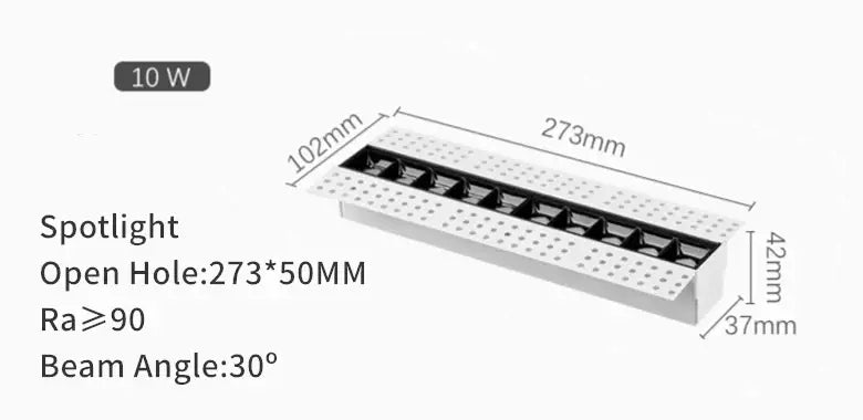 White aluminum decorbites led magnetic recessed spotlight with ten black led modules for indoor ceiling lighting