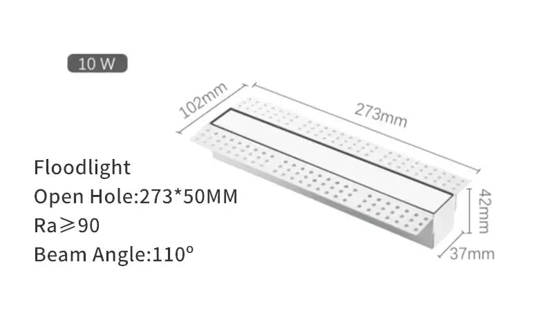 Decorbites led magnetic 10w white floodlight with sleek rectangular design and perforated side panels for indoor use