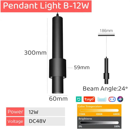 Black cylindrical decorbites led magnetic track light with sleek modern design 12w dc48v dimmable bluetooth control
