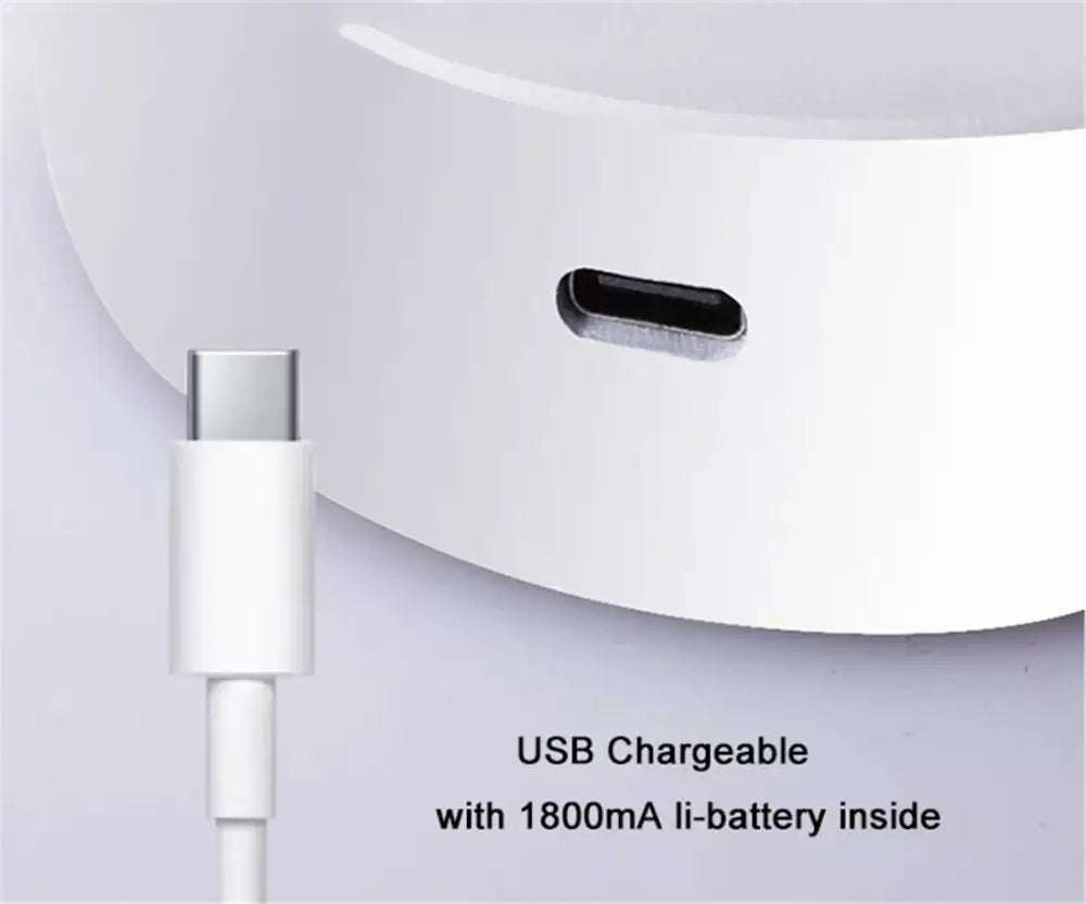 White usb-c charging cable with metallic connector for decorbites led magnetic wall light bedside lamp