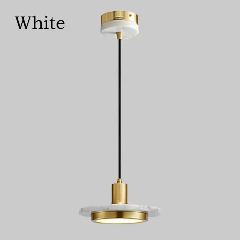 White marble and gold-toned decorbites led marble pendant light with sleek modern design for dining table and bedroom