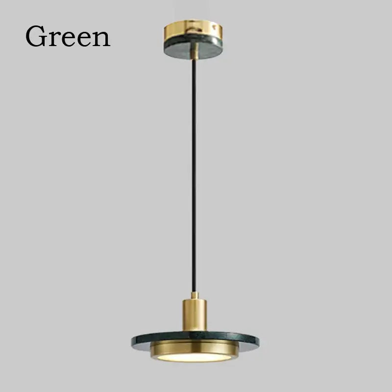 Green marble and brass minimalist decorbites led marble pendant light with sleek circular design for dining and bedroom