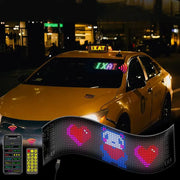 Decorbites led matrix flexible curved led matrix panel displaying vibrant red and blue hearts with cartoon face design