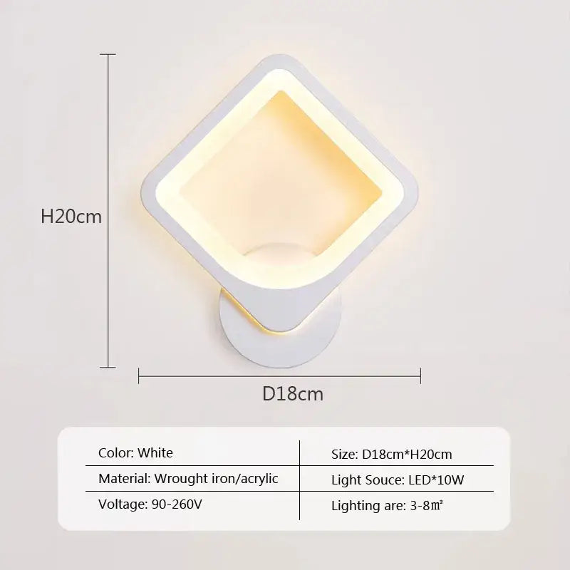 White diamond-shaped led wall light by decorbites led metal acrylic emitting warm glow for minimalist decor