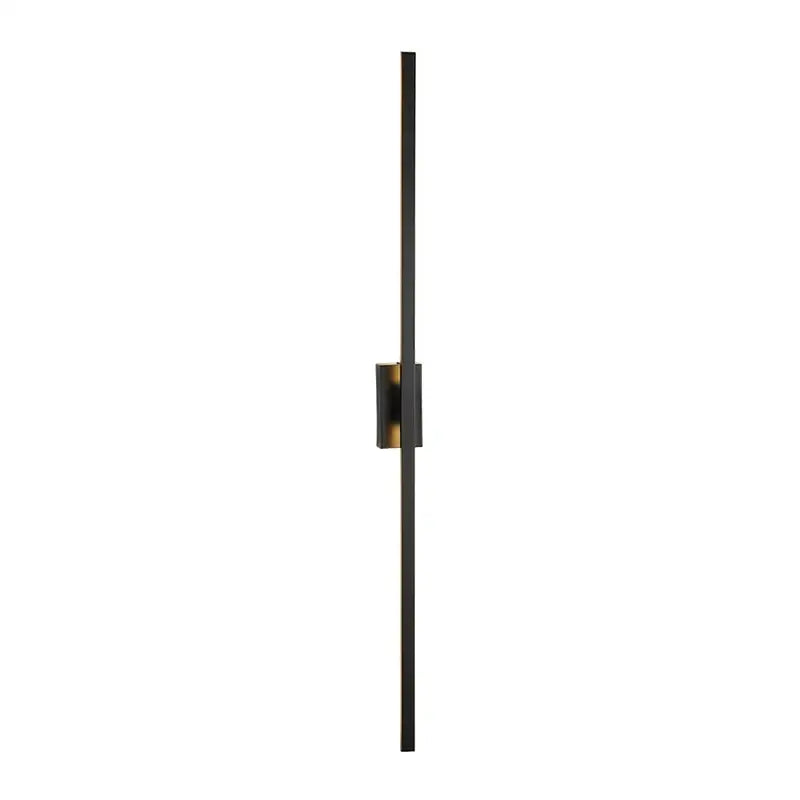 Decorbites led metal black wall lamp with gold-accented rectangular light fixture and slim vertical tube design