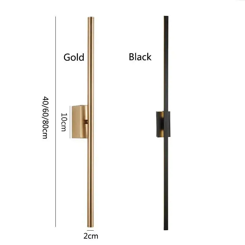 Modern minimalist decorbites led metal tube wall lamp in sleek gold and matte black with 10cm mounting base for foyer