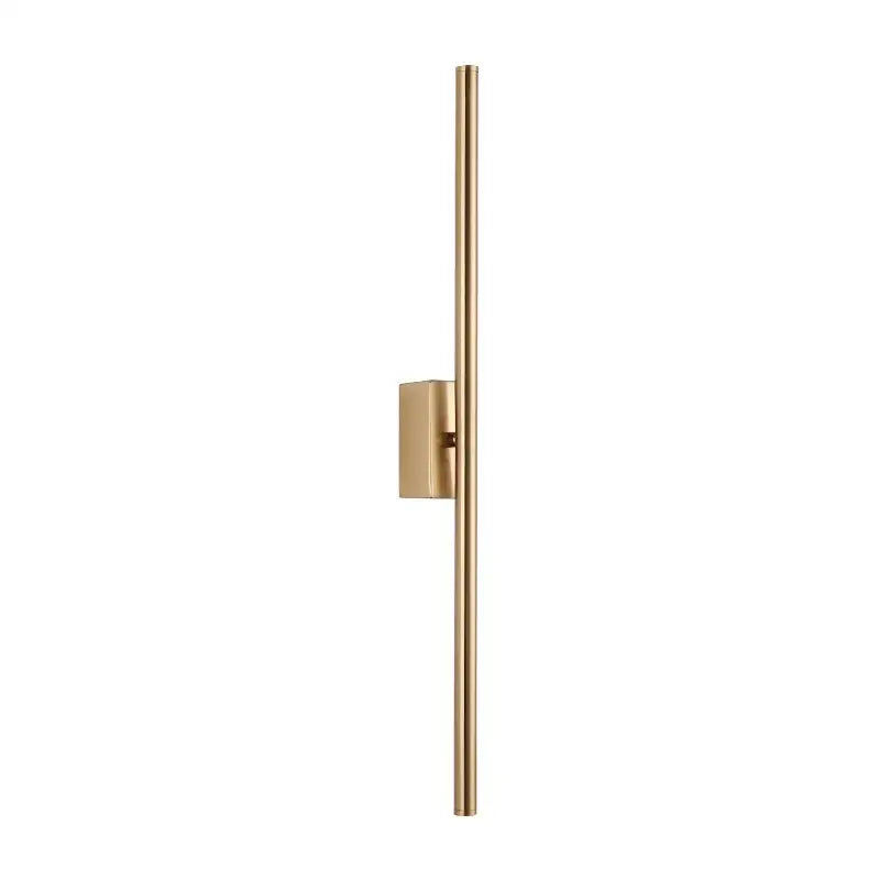 Gold-toned decorbites led metal wall lamp with sleek vertical rods and rectangular base for modern bedroom or foyer lighting