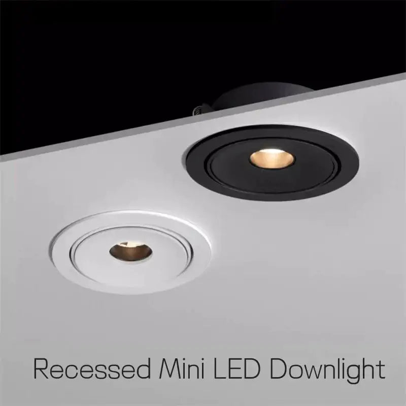 Black and white circular recessed decorbites led mini ceiling downlights with anti-glare design for cabinets and showcases