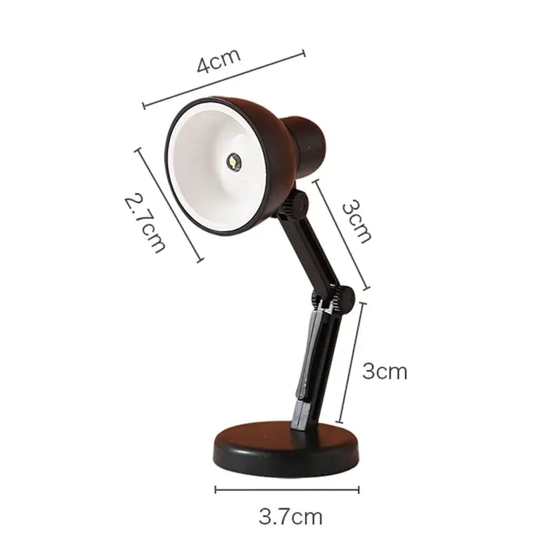 A decorbites led mini adjustable desk lamp with dark brown metal body white interior shade and night light function