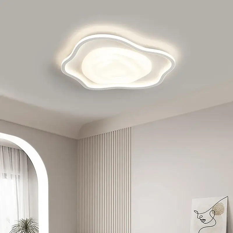 Decorbites led minimalism chandelier featuring a sleek white cloud-shaped design with soft diffused indoor lighting