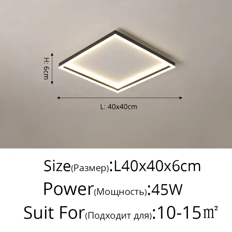Modern decorbites led minimalist chandelier with diamond-shaped led ceiling light and black frame in golden finish
