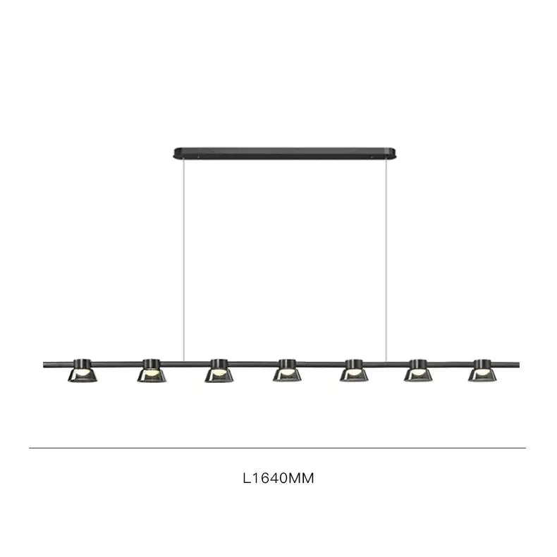 Modern black metal pendant lights with six adjustable spotlights for kitchen island by DecorBites LED minimalist