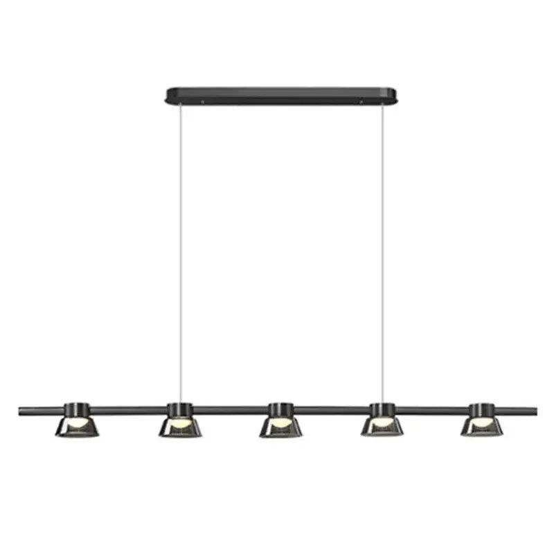 Black DecorBites LED minimalist pendant lights with five adjustable spotlights for kitchen island lighting