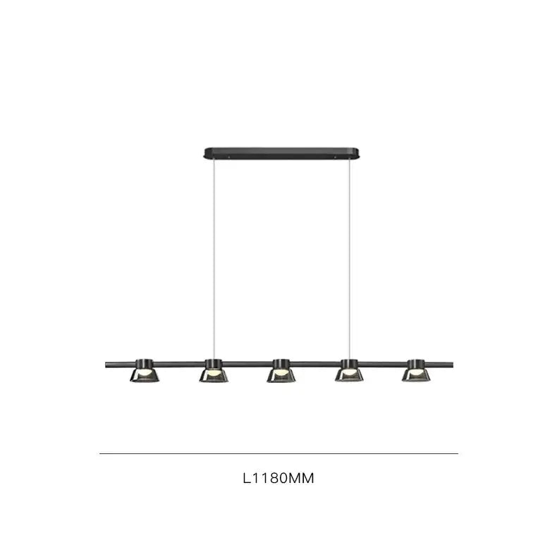 Modern black decorbites led minimalist pendant lights with five adjustable spotlights for kitchen island lighting
