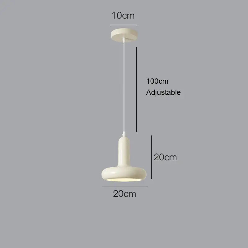Cream-colored decorbites led minimalist nordic pendant chandelier with adjustable 100cm hanging length for living room and bedroom