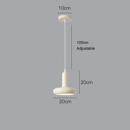 Cream-colored decorbites led minimalist nordic pendant chandelier with adjustable 100cm hanging length for living room and bedroom