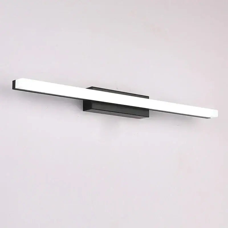Modern black rectangular decorbites led mirror light with sleek minimalist design and bright white illumination for vanity use