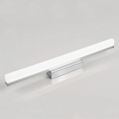 Modern chrome finished decorbites led mirror light with sleek rectangular frosted glass diffuser for vanity wall use
