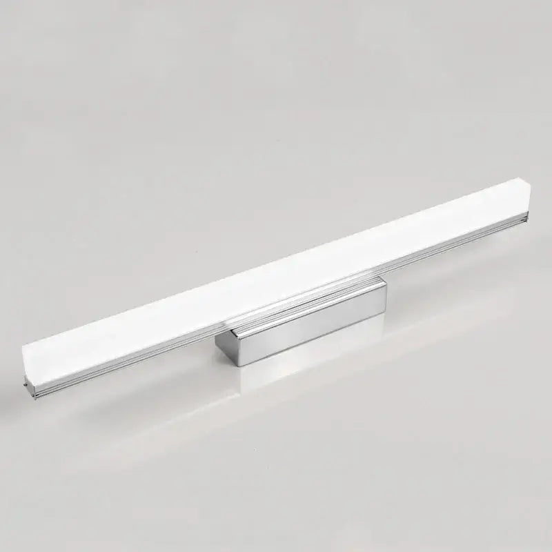 Modern chrome finished decorbites led mirror light with sleek rectangular frosted glass diffuser for vanity wall use
