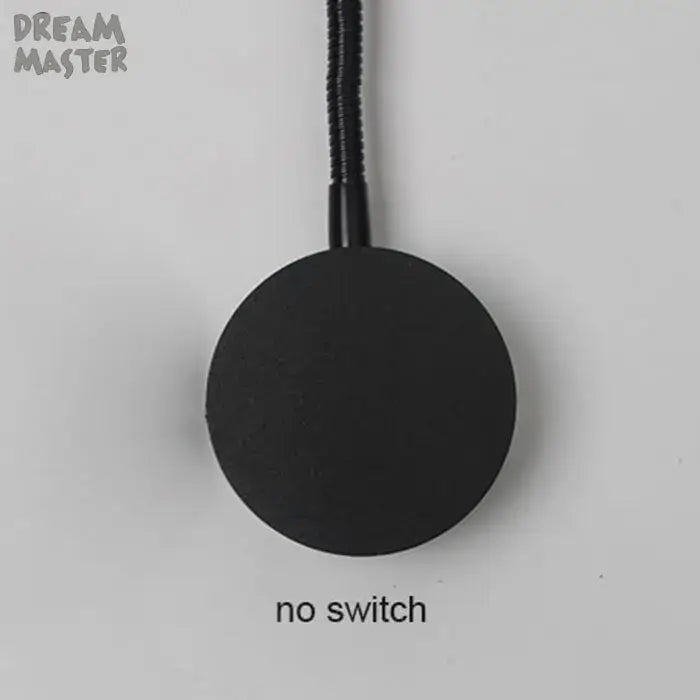 Black circular wireless charging pad with braided cable for decorbites led mirror light bedside lamp in black