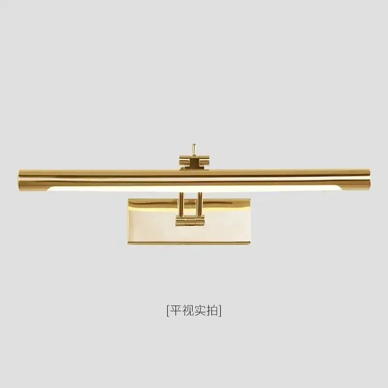 DecorBites™ gold-finished modern led mirror light with sleek rectangular design and integrated led strip for bathroom wall decor